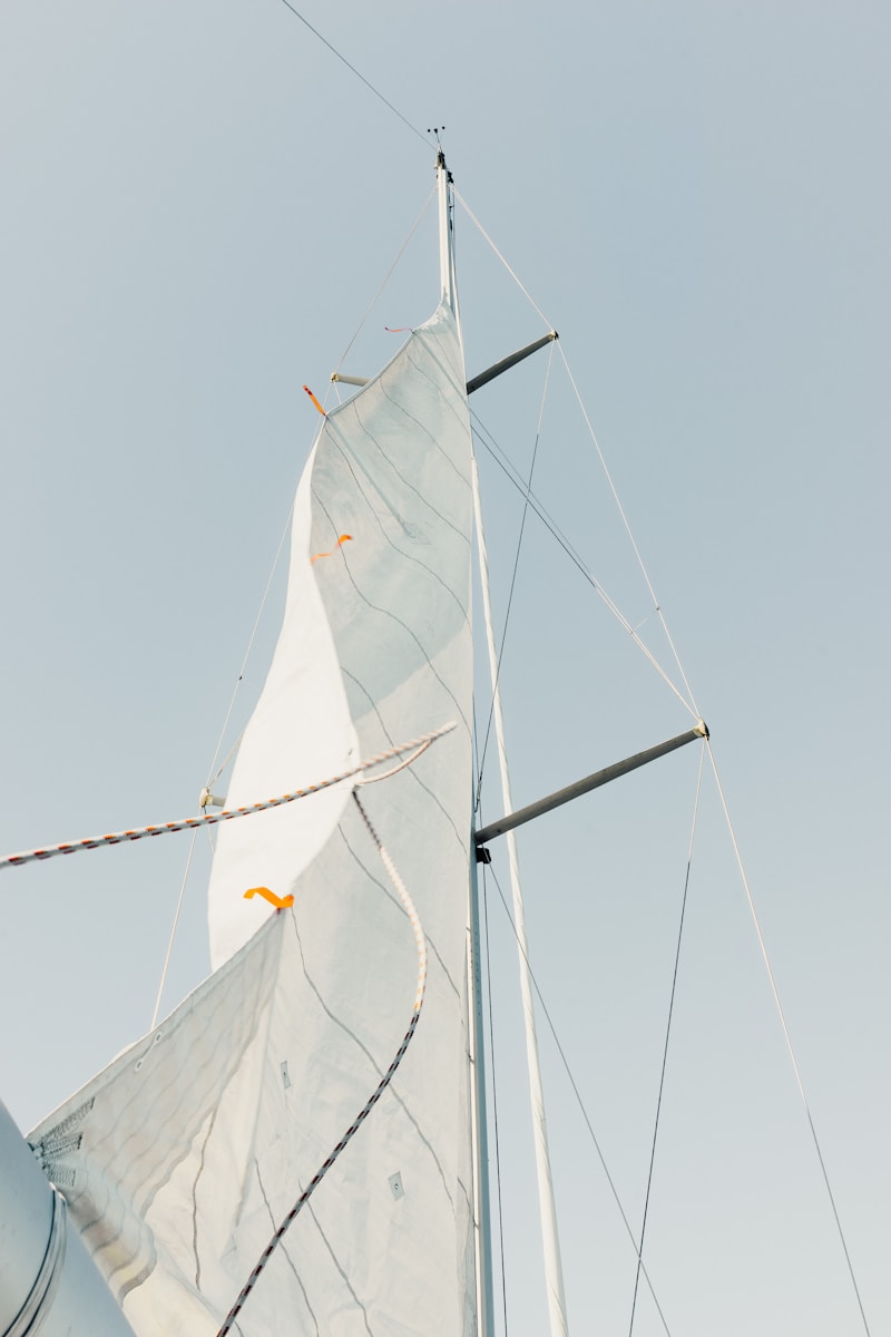 low angle photo of white sail